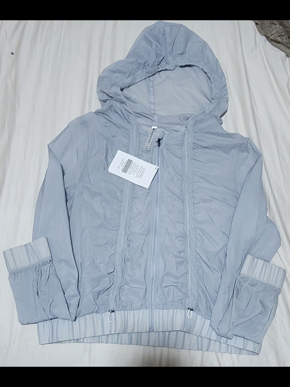 Fabletics Light Blue Hooded Windbreaker Jacket
